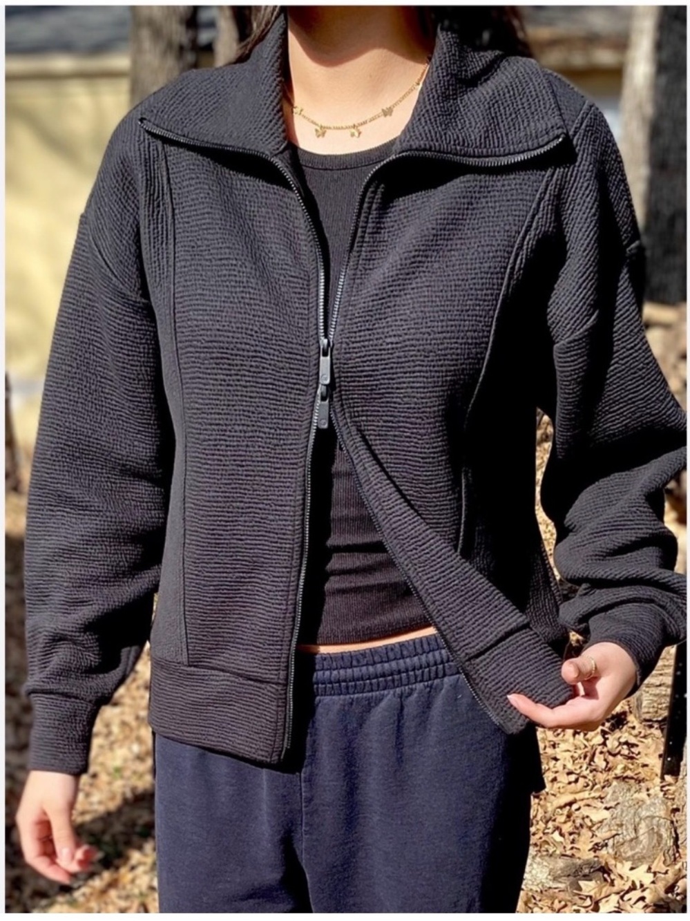 CALIA by Carrie Underwood Black Elevate Full Zip Sweatshirt Jacket Small